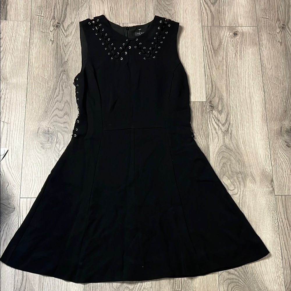 Rag & Bone Black A-Line Midi Dress with Peter Pan Collar